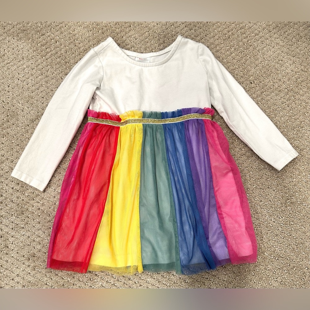 Hanna Andersson Rainbow Tulle Dress 2T